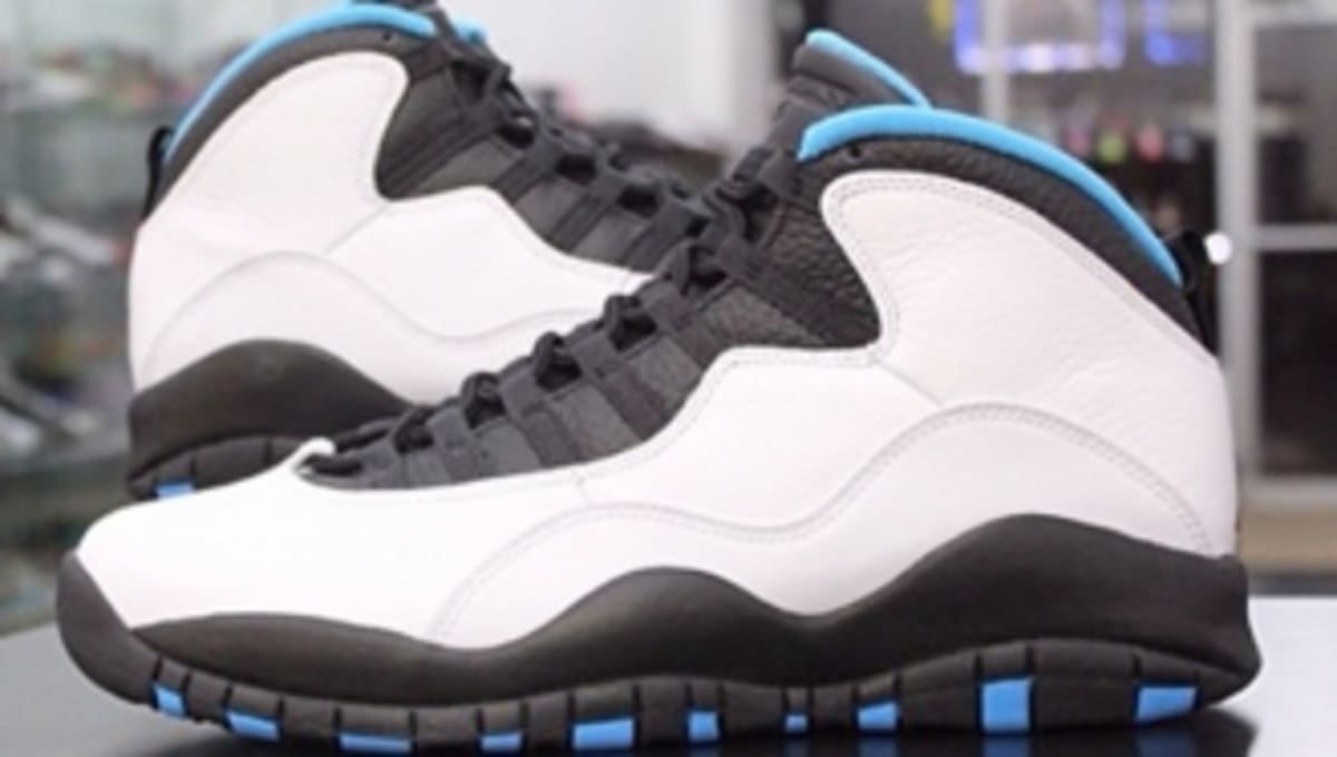 jordan 10 powder blue on feet