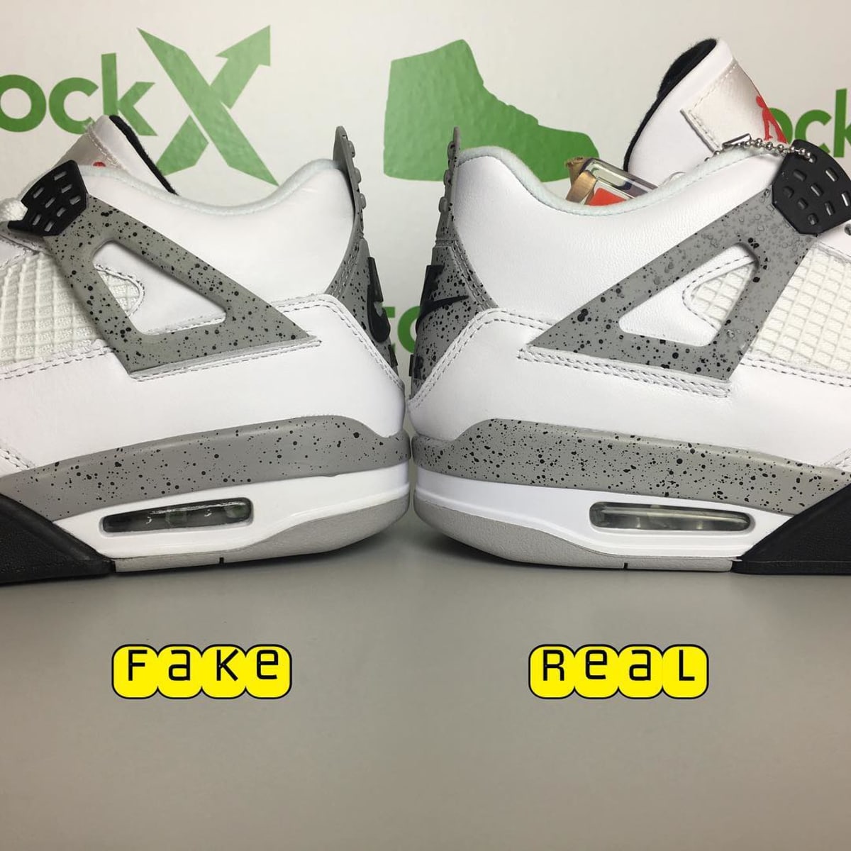 Air Jordan IV 4 "Cement" Real vs. Fake Legit Check: Midsole Paint - Air