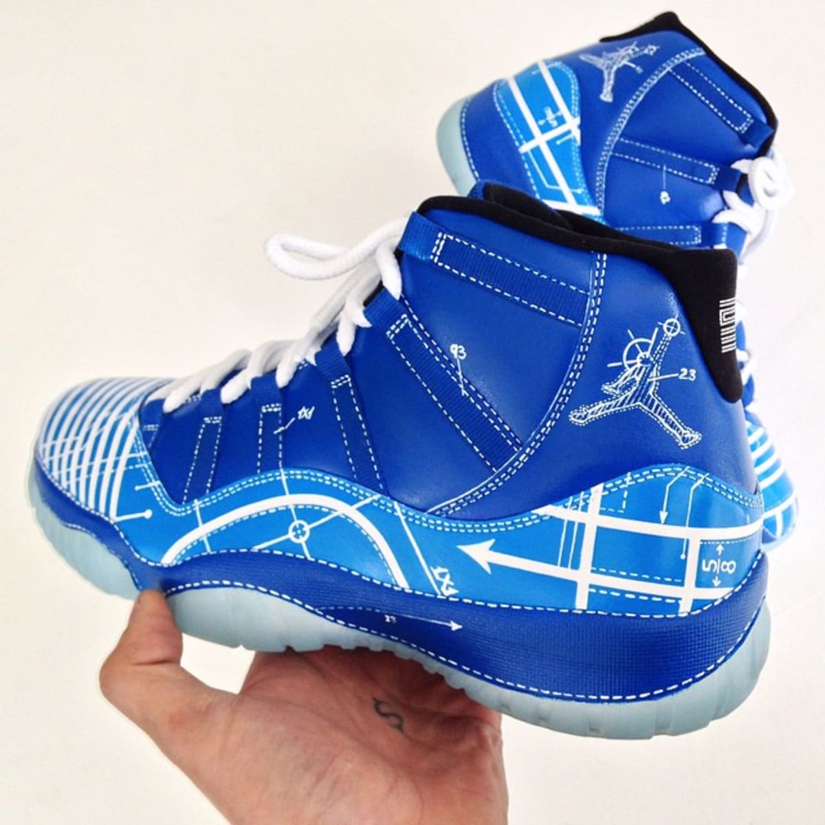 Air Jordan  XI 11  Blueprint Custom  by El Cappy The Best 