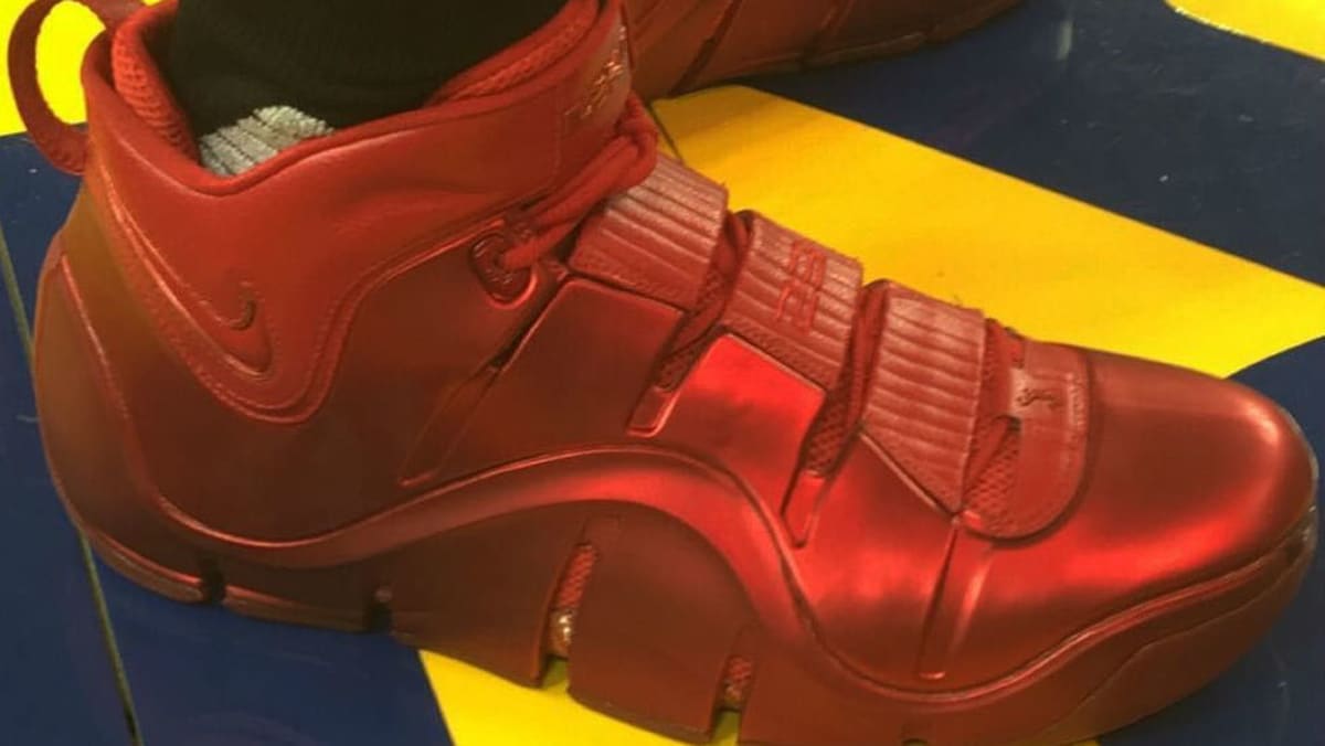 lebron james red bottom shoes