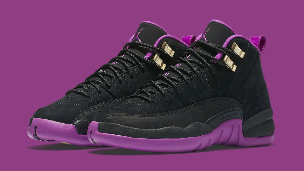 purple and black 12s outfit