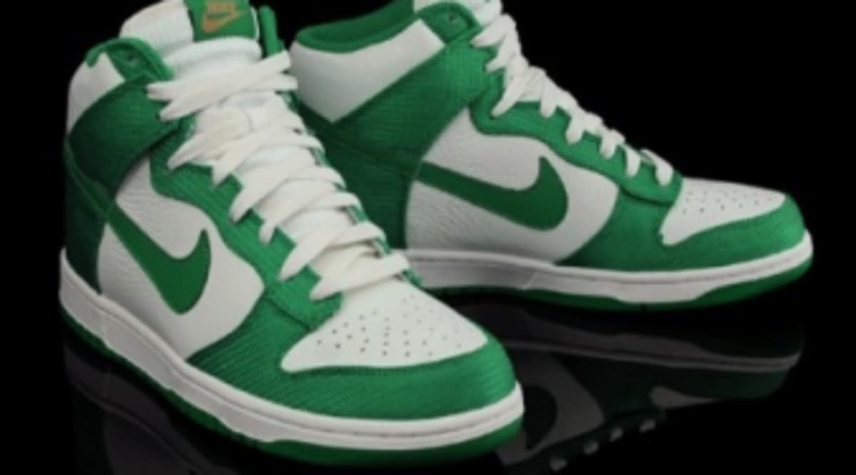 green and white dunk high