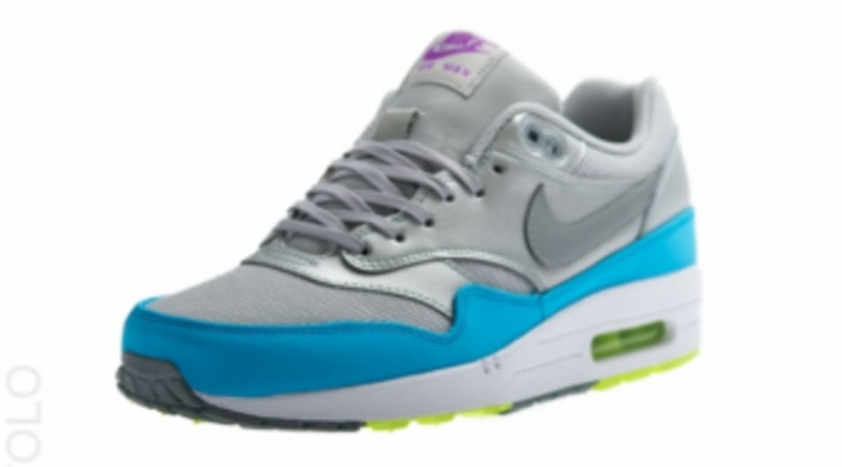 blue and silver air max