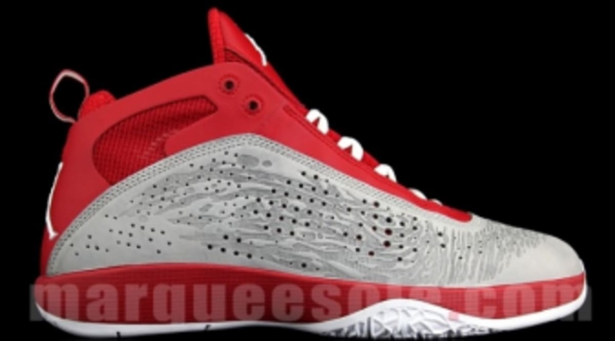 new grey and red jordans