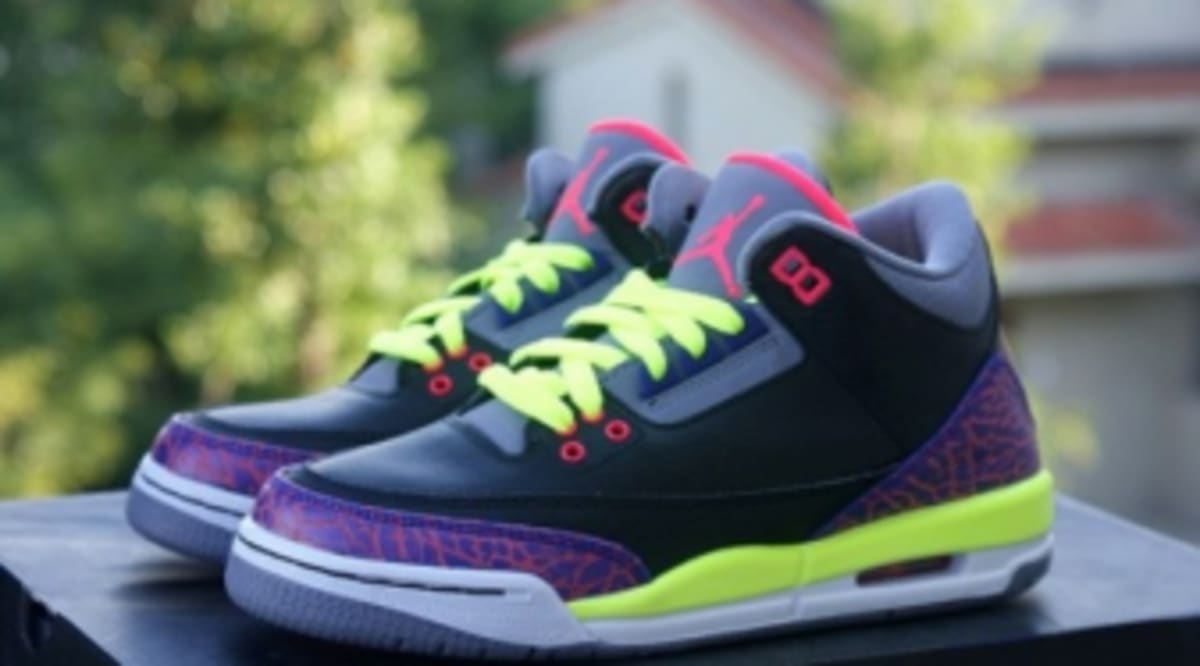 jordan 3 purple and green