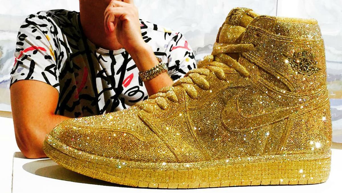 gold diamond jordans