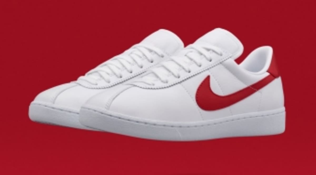 nike white shoes red logo