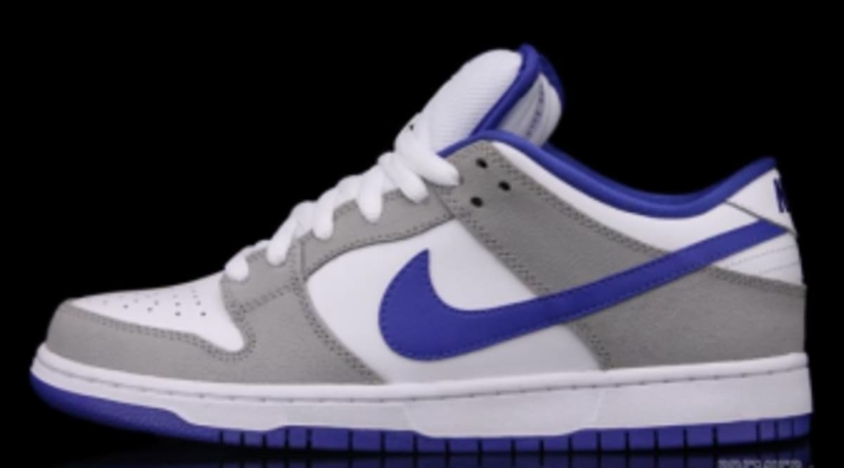 Nike SB Dunk Low Pro - Matte Silver / Varsity Royal / White | Sole ...