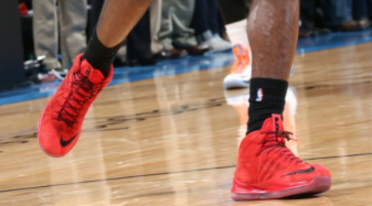 lebron james red bottom shoes