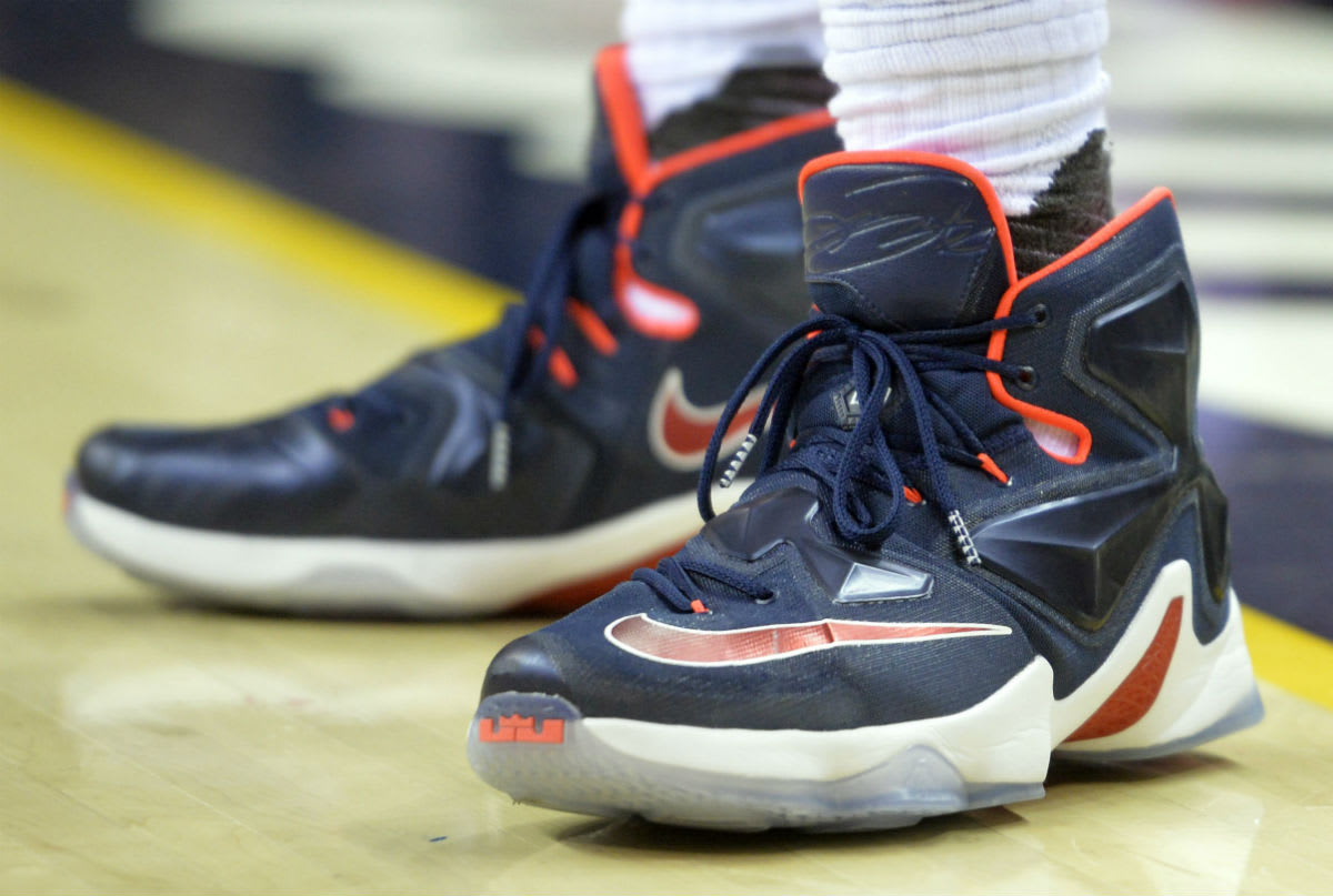 LeBron James Wearing the "USA" Nike LeBron 13 Every Sneaker LeBron James Wore in the NBA This