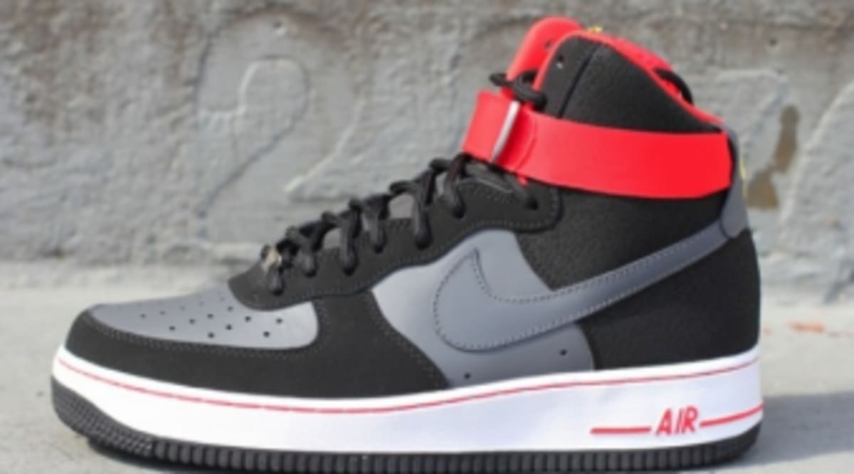 nike air force 1 high top black and red