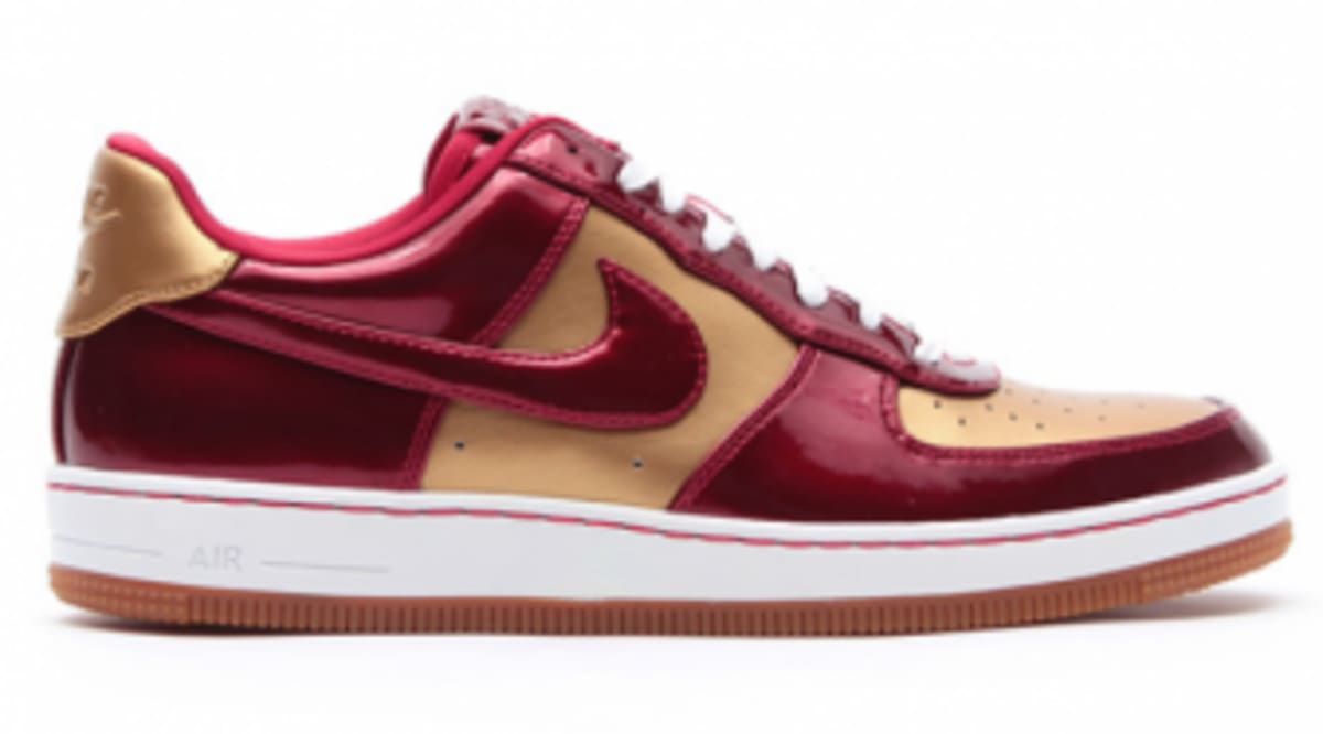 nike air force 1 white red gold