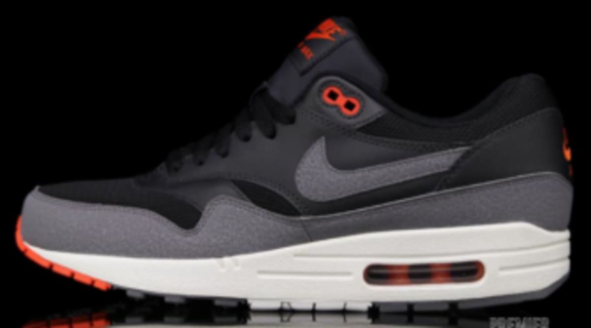 nike air max 1 essential dark grey laser orange