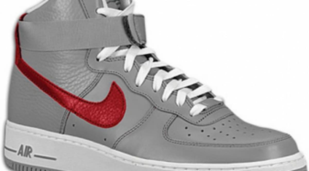 nike air force grey red
