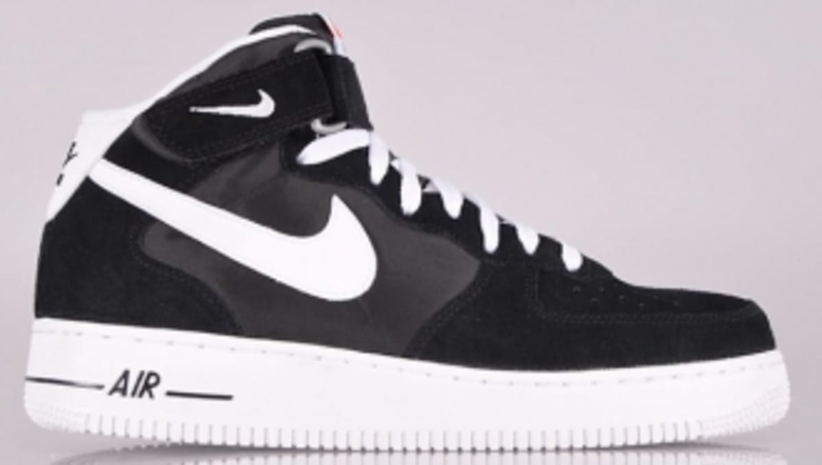 nike air force mid black white