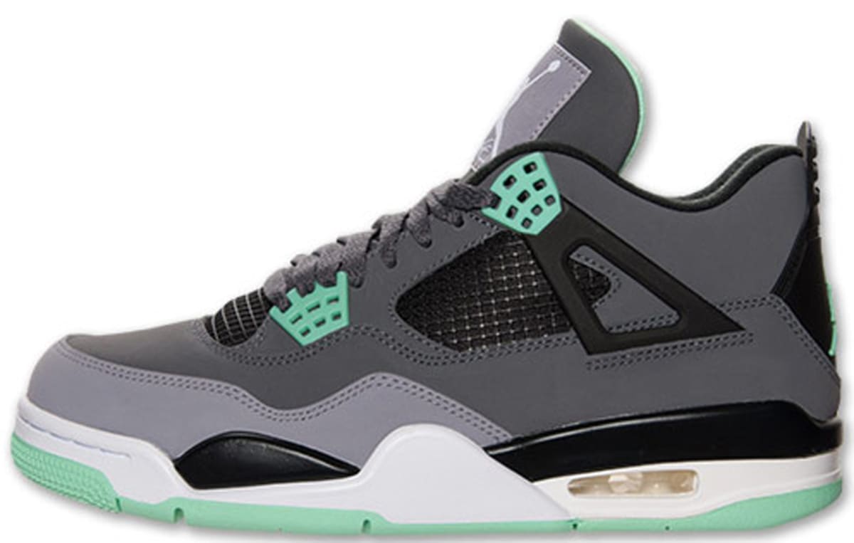 white and green jordan 4