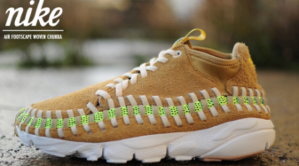 nike air footscape woven chukka flat gold