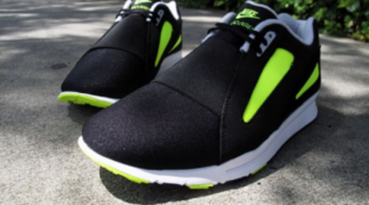 black and volt nike shoes