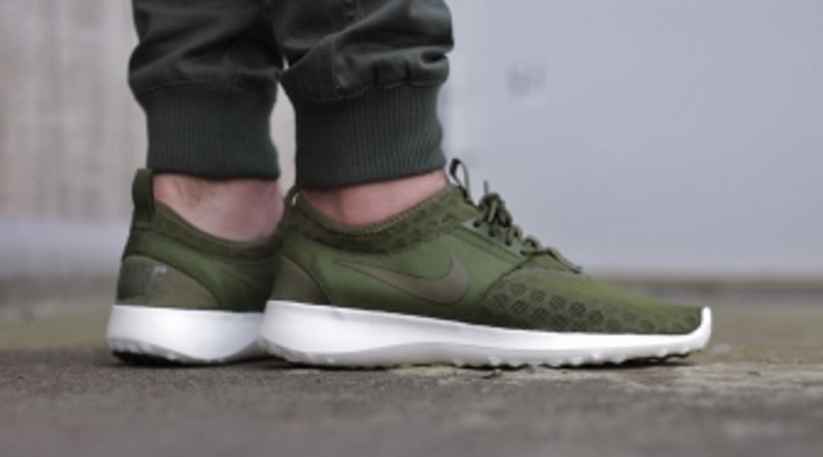 light grey and green sneaker