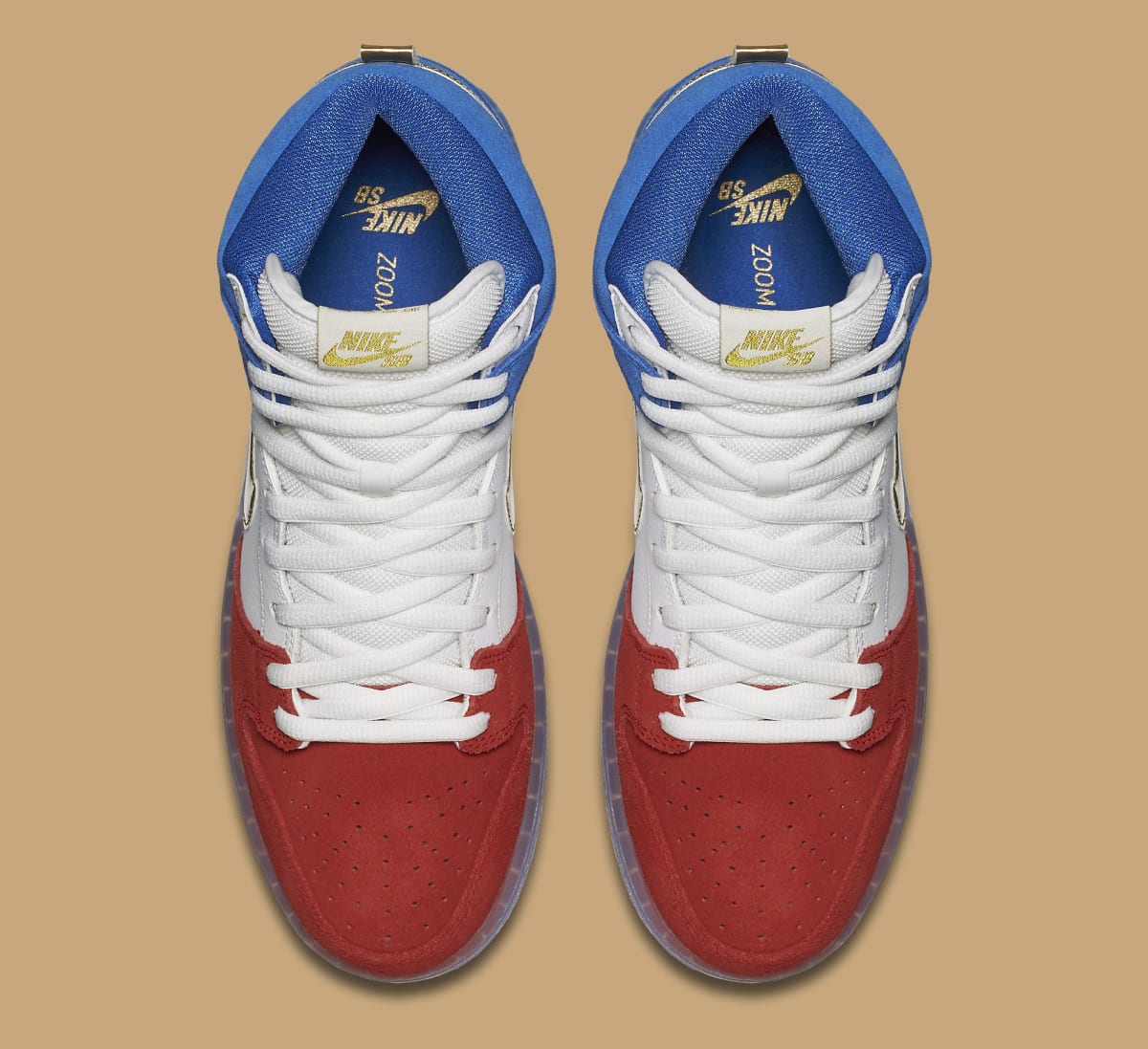 Nike SB Dunk High Red White Blue Gold | Sole Collector
