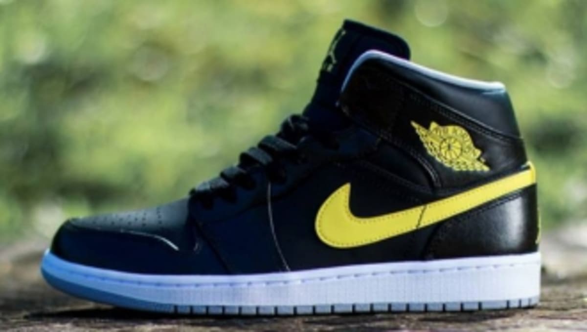 black and yellow jordans 1 high top
