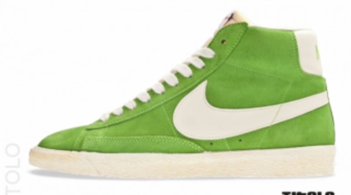 green nike blazers size 7