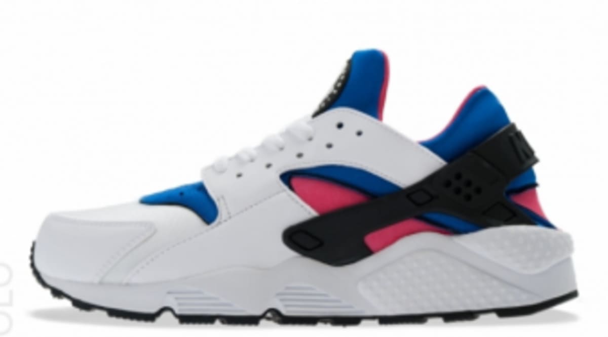 pink blue black and white huaraches