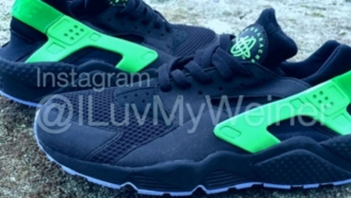 black and green huaraches