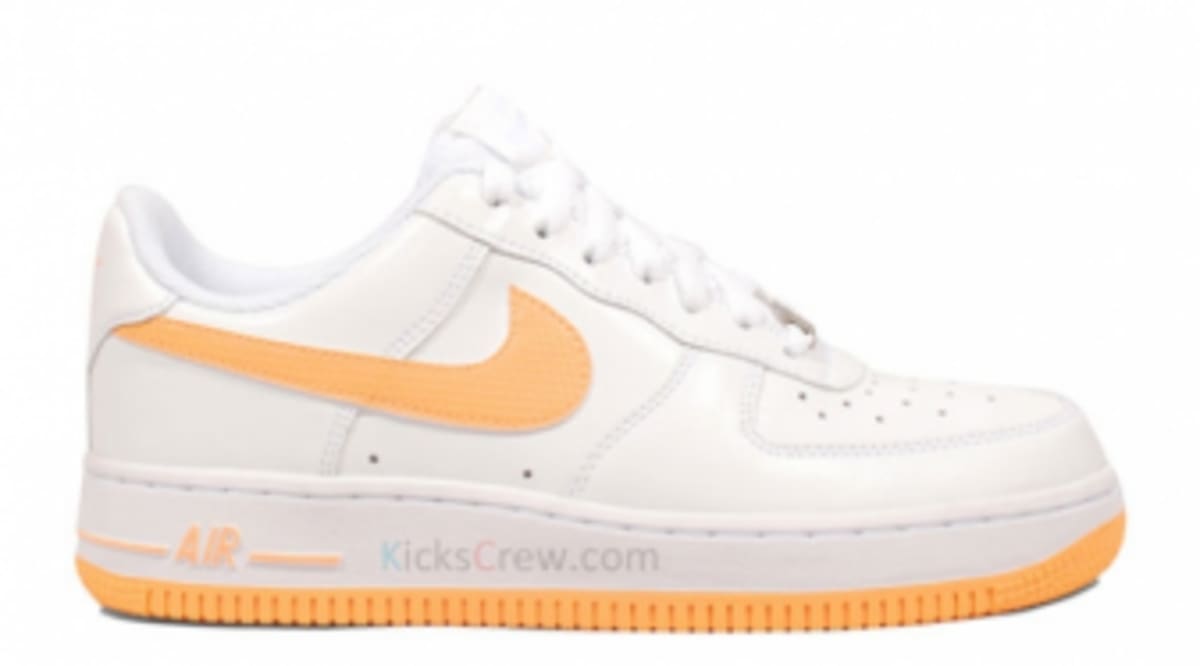 white and peach air force ones