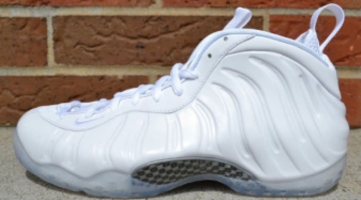 all white nike foamposite