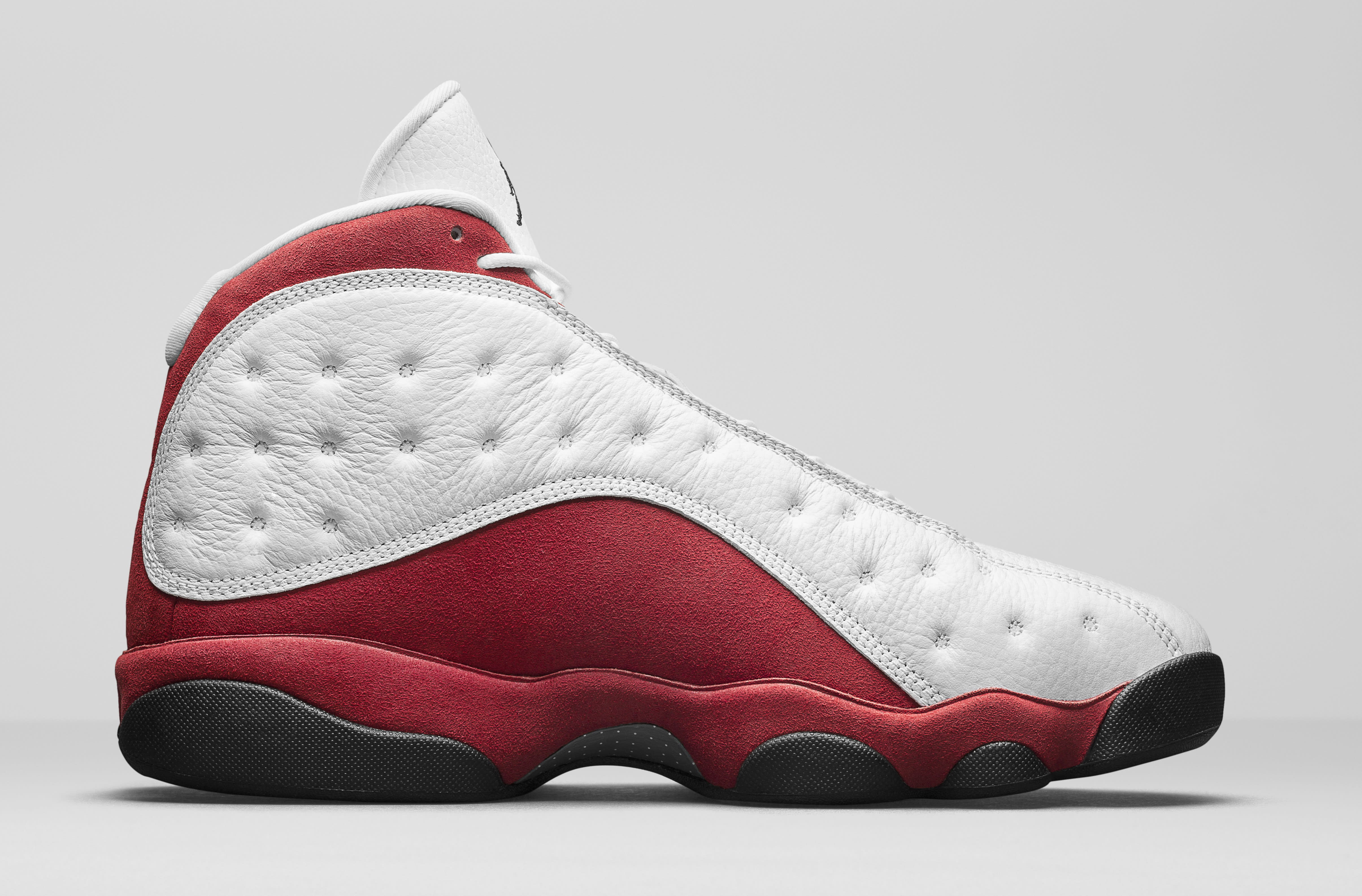 all white and red jordan 13