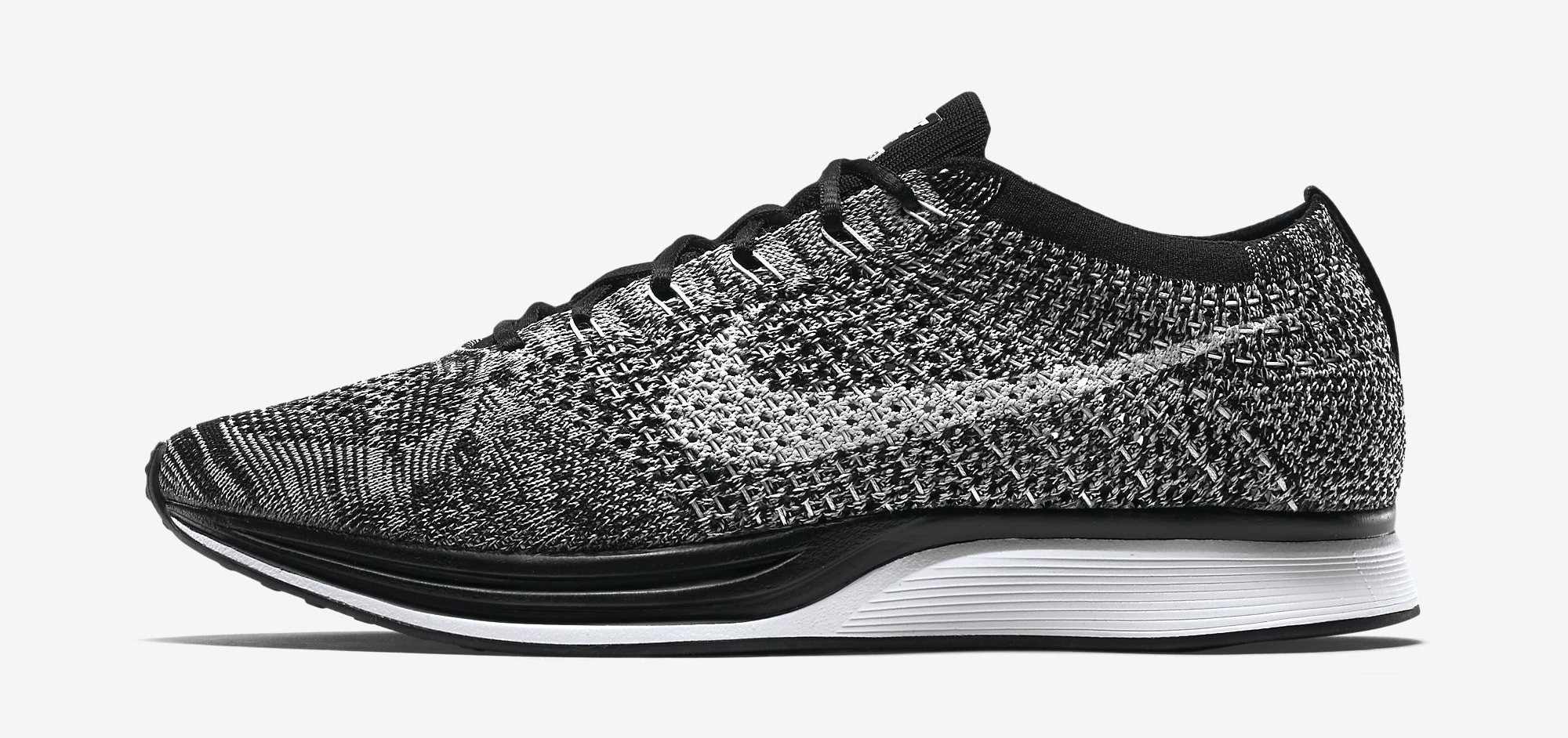 flyknit racer oreo on feet