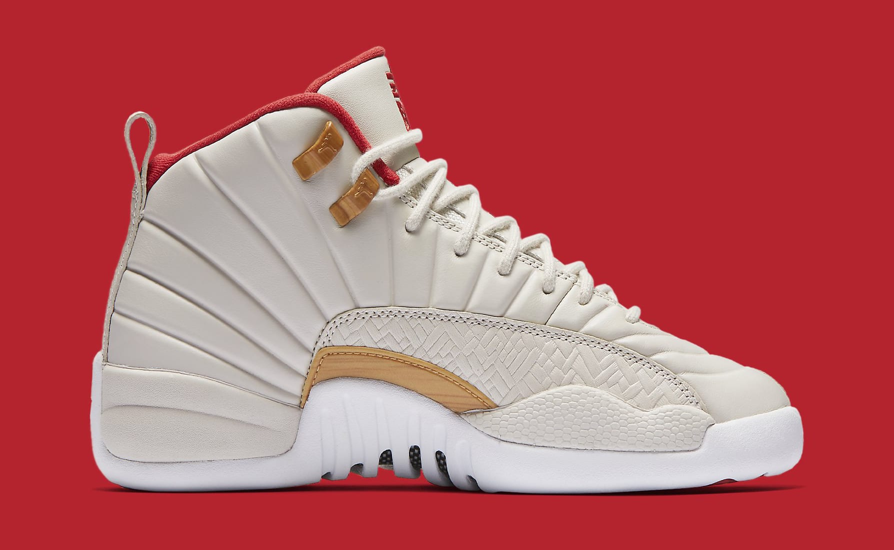 cream and red jordan 12