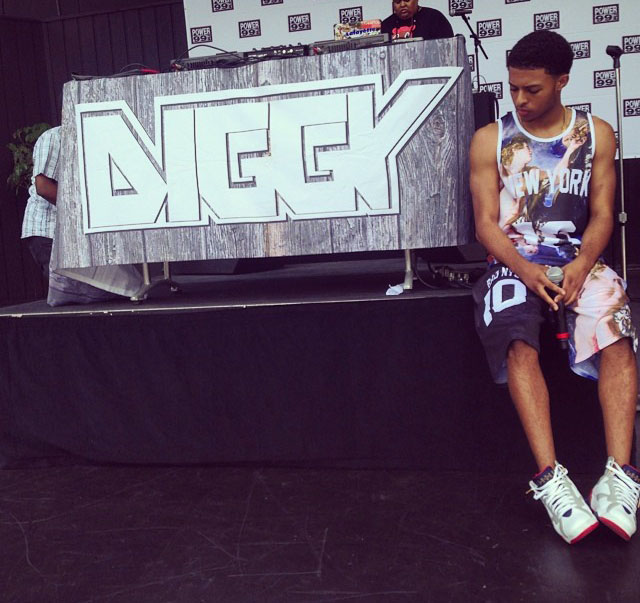 Diggy Simmons wearing Air Jordan VII 7 Olympic