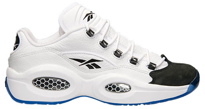 reebok question low black toe