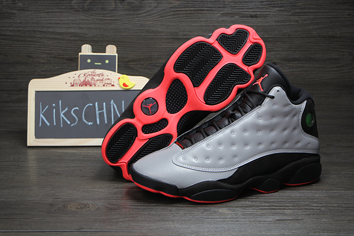 jordan 13 reflective black