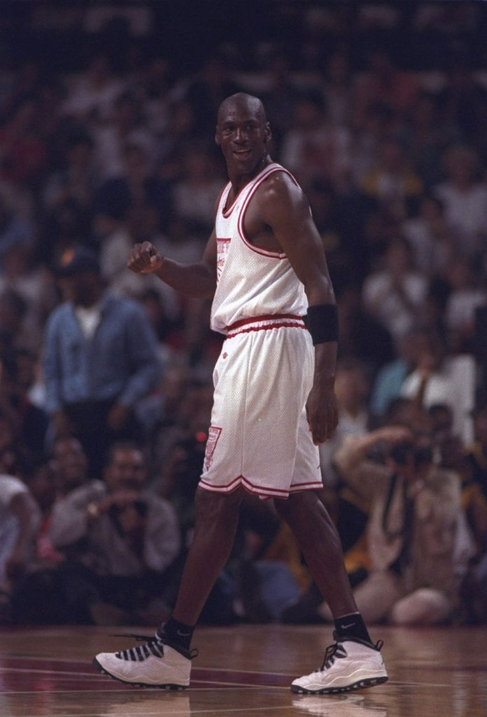 michael jordan wearing jordan 1 shadow