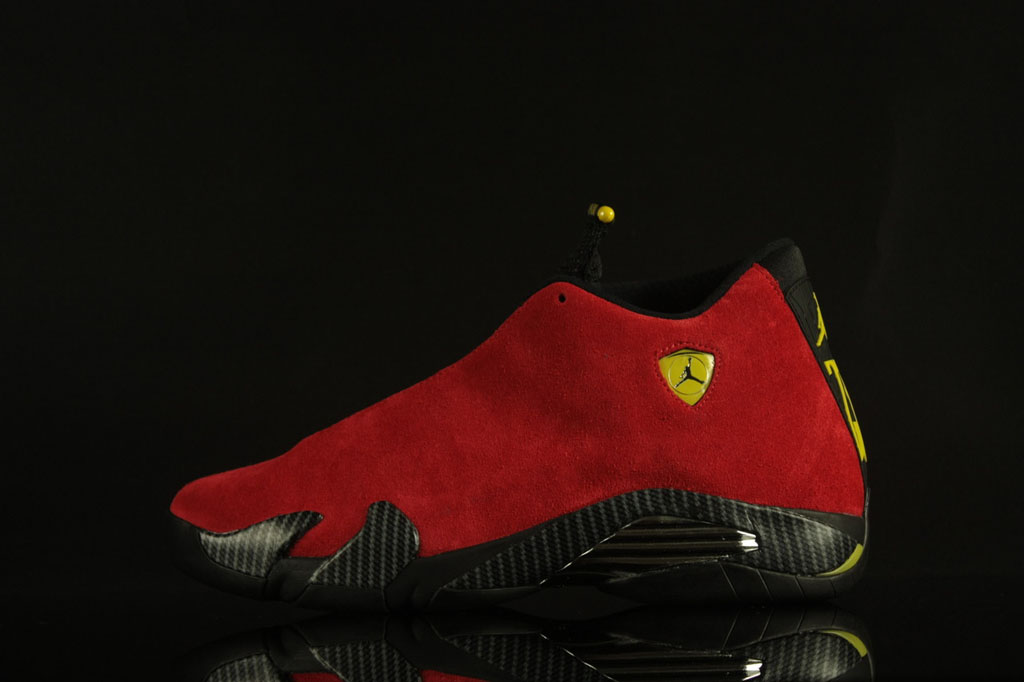 jordan 14 red suede ferrari