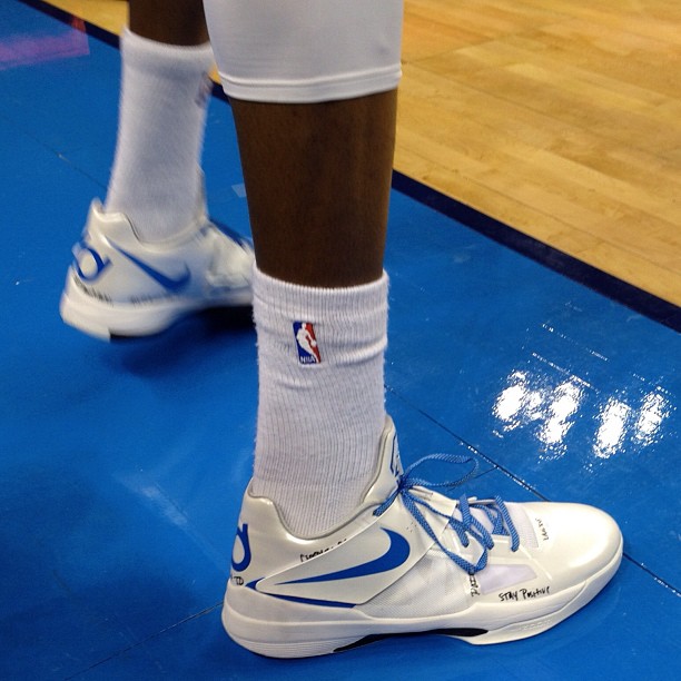 Nike Zoom KD IV Playoff PE White Blue