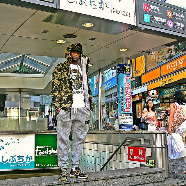 Fabolous wearing BAPE x mita x Reebok Pump Fury