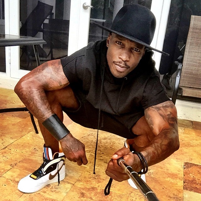 Chad Johnson wearing Nike Air Force 1 High RT White