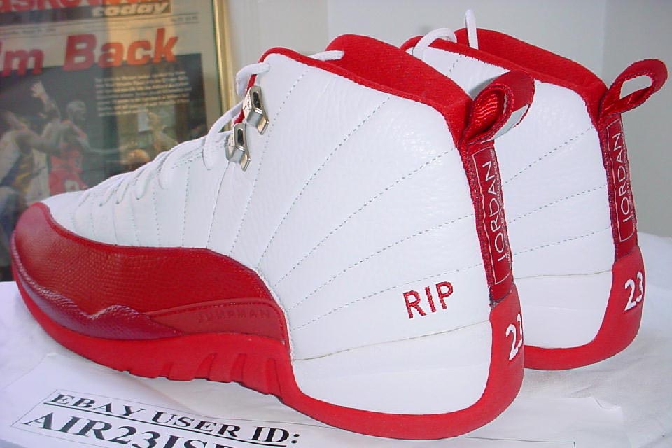 Rip Hamilton's Air Jordan XII 12 White/Red Detroit Pistons PE (1)