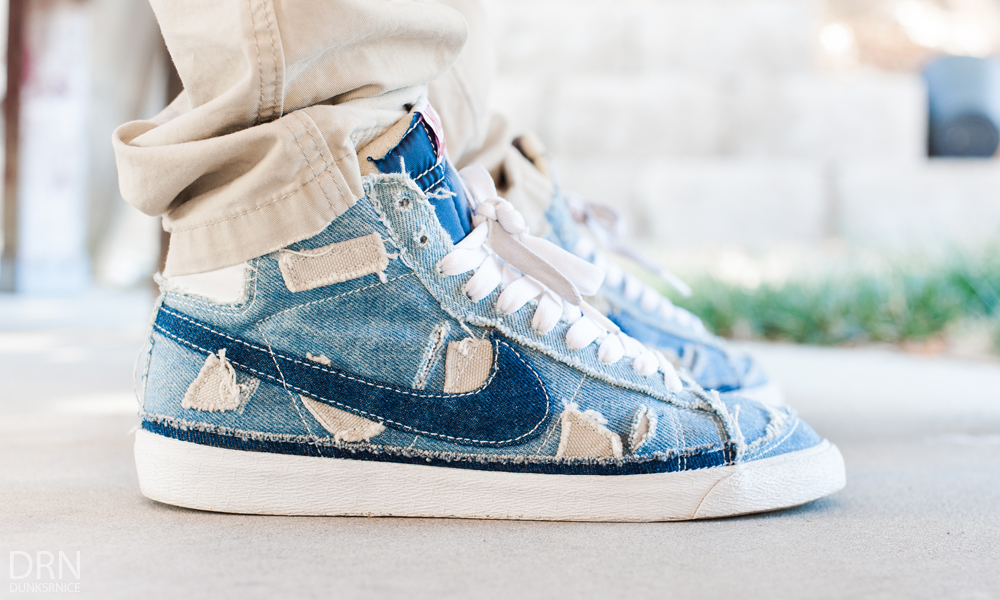 nike blazer denim patchwork