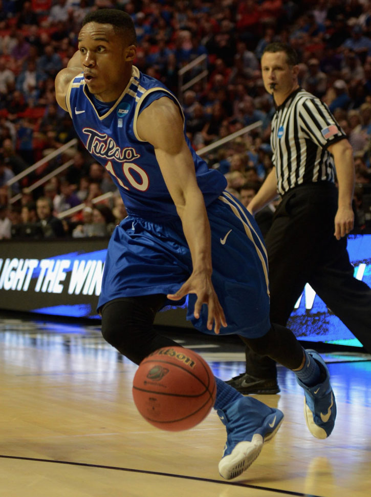 James Woodard wearing Nike Air Zoom Flight The Glove Royal