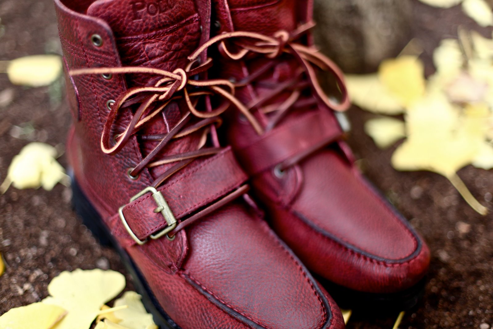 burgundy polo boots