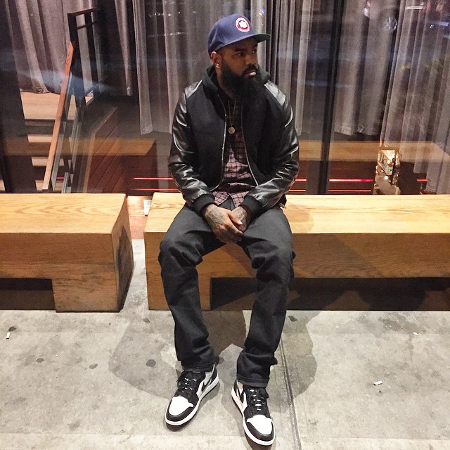 Stalley wearing Air Jordan I 1 Black/White