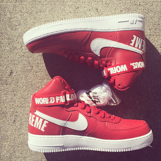 Sean Kingston Picks Up Supreme x Nike Air Force 1 High Red