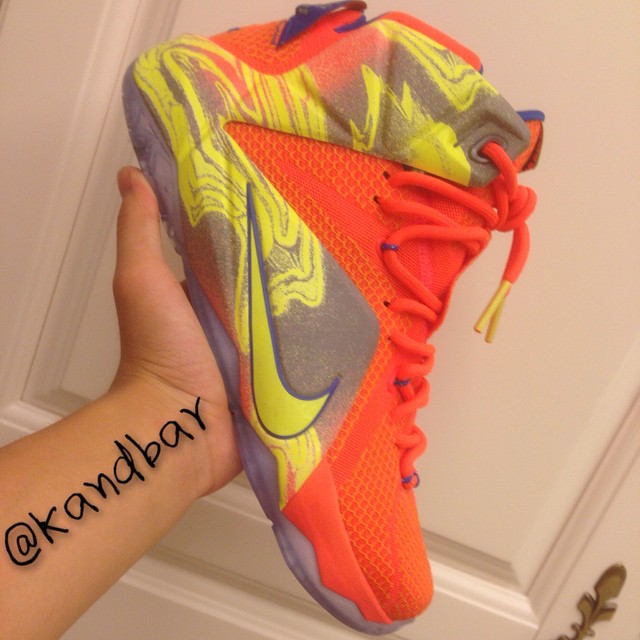 Nike LeBron XII 12 Orange/Silver-Yellow (1)