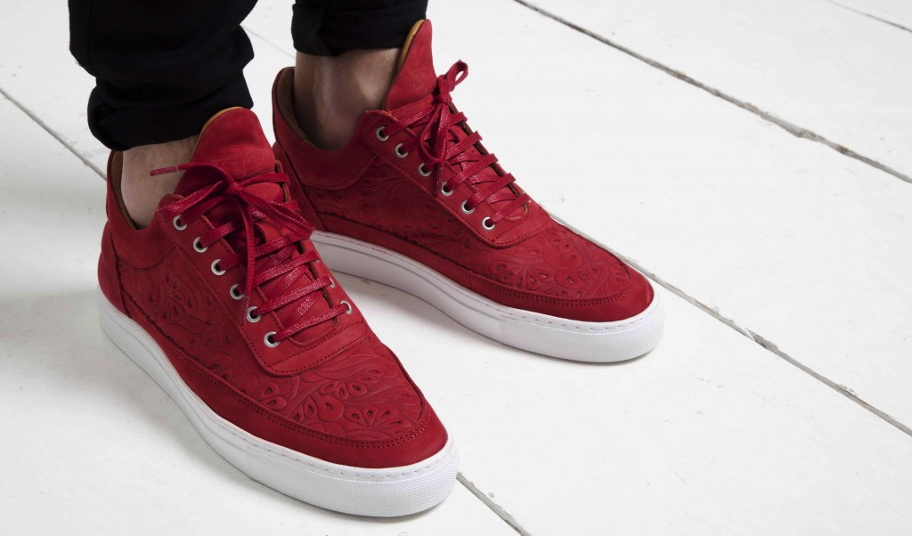Filling Pieces Low Top Trainer red paisley