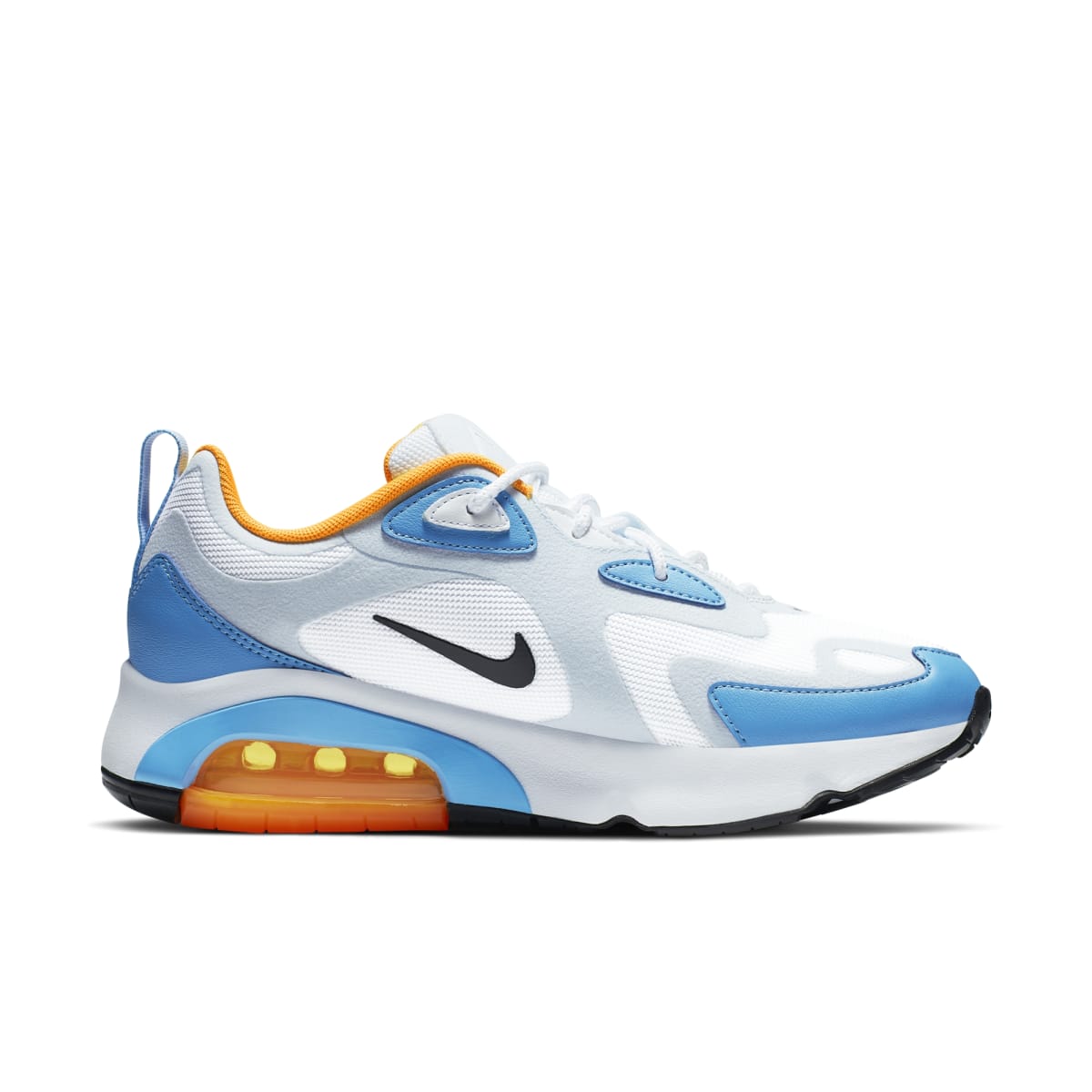 nike white and blue air max 200 trainers